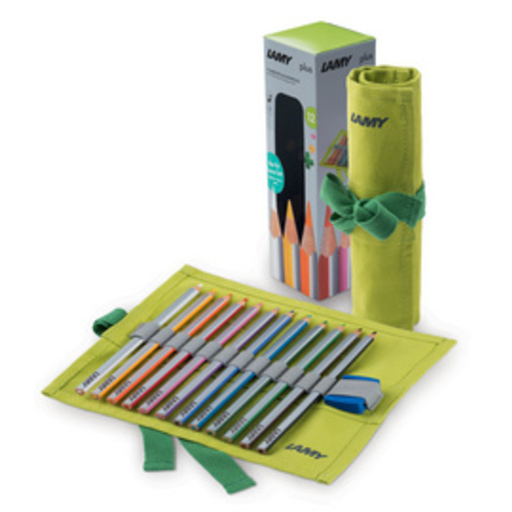 Crayon de couleur triangulaire plus rouleau de 12