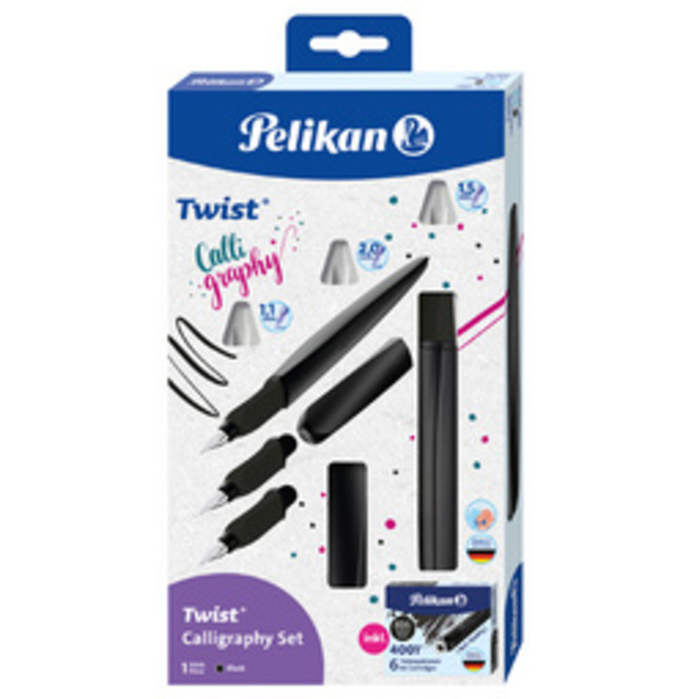 Pelikan Twist Calligraphy Stylo plume pour droitiers et gauchers plume 1 1mm 1 5mm et 2 0m 1x - vue 2