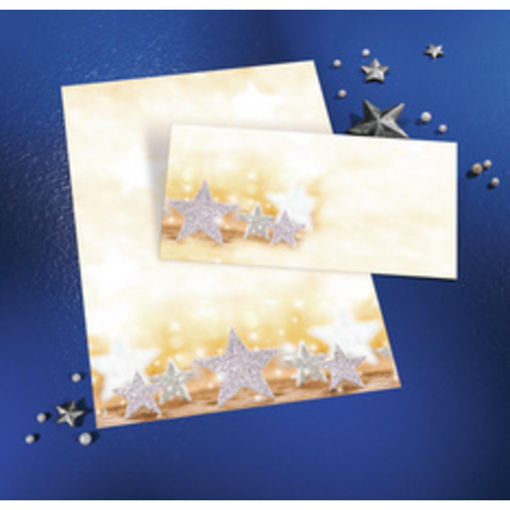 Papier à motif de Noël 'Glitter Stars', A4, 90 g/m2
