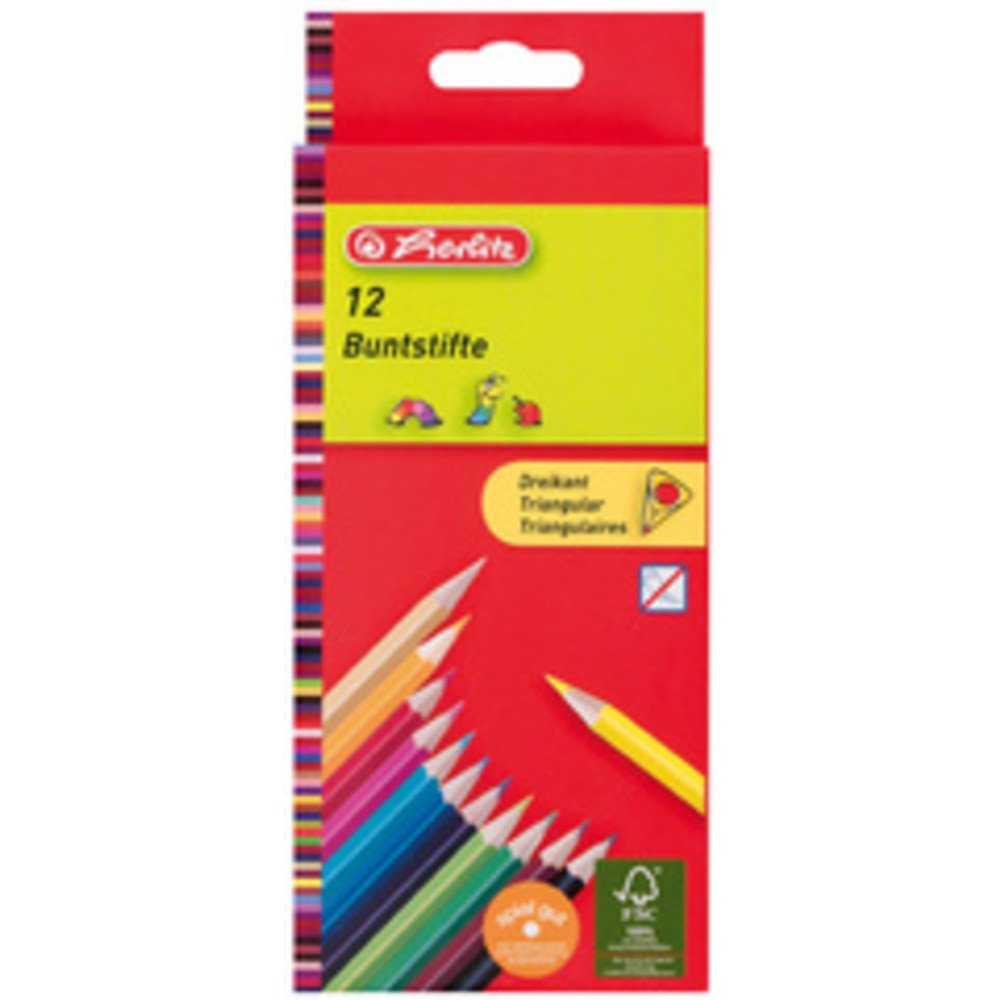 Herlitz Carton de 24 crayons de couleur triangulaires 24x - vue 2