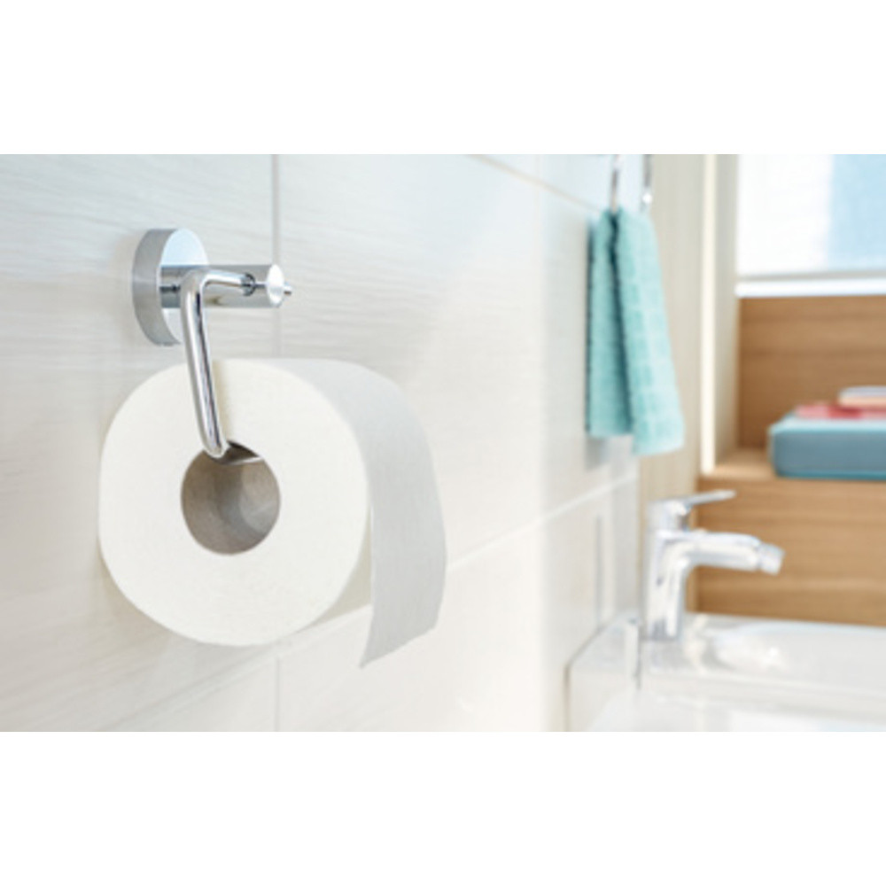Porte-papier WC, chromé, avec colle