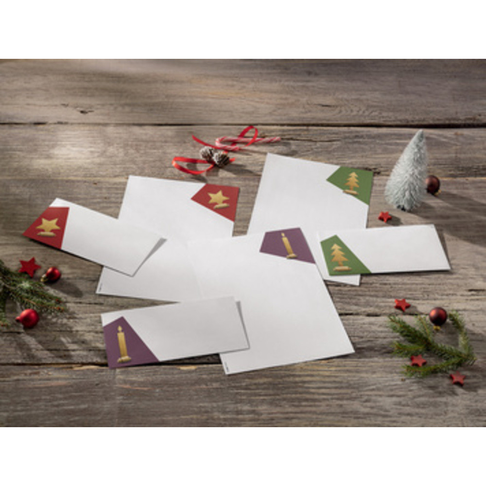 Set d'enveloppes à motif de Noël 'Cut-out style', long