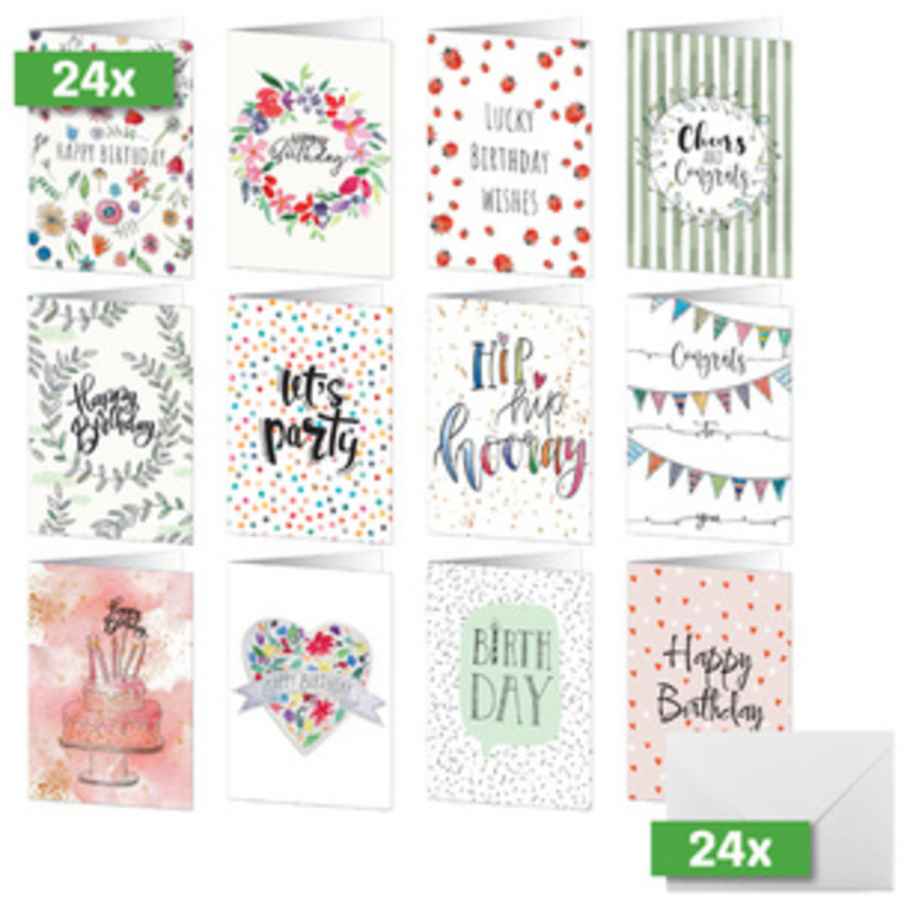 SIGEL Set de cartes d'anniversaire ' Happy Birthday'