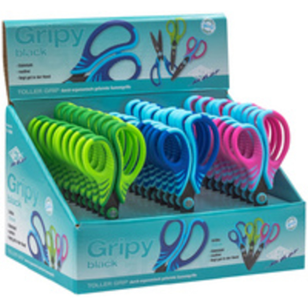 WEDO Ciseaux Gripy, ronds, longueur 130 mm, prsentoir de 30