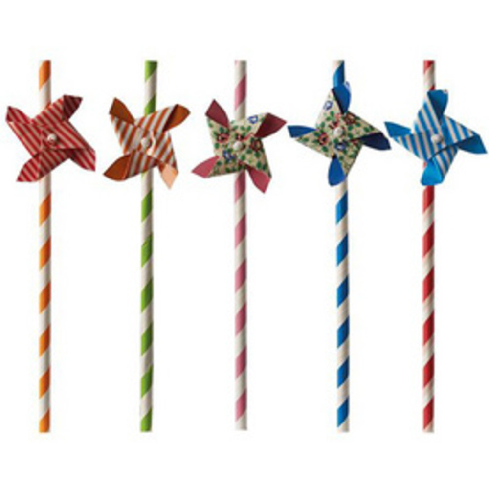 PAPSTAR Paille en papier 'Moulin  vent', 200 mm, color