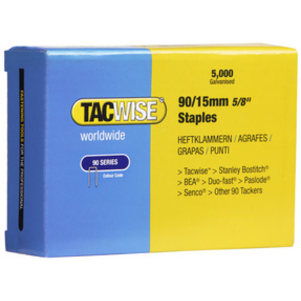 TACWISE Agrafes troites 90/20 mm galvanises, 5.000 pices