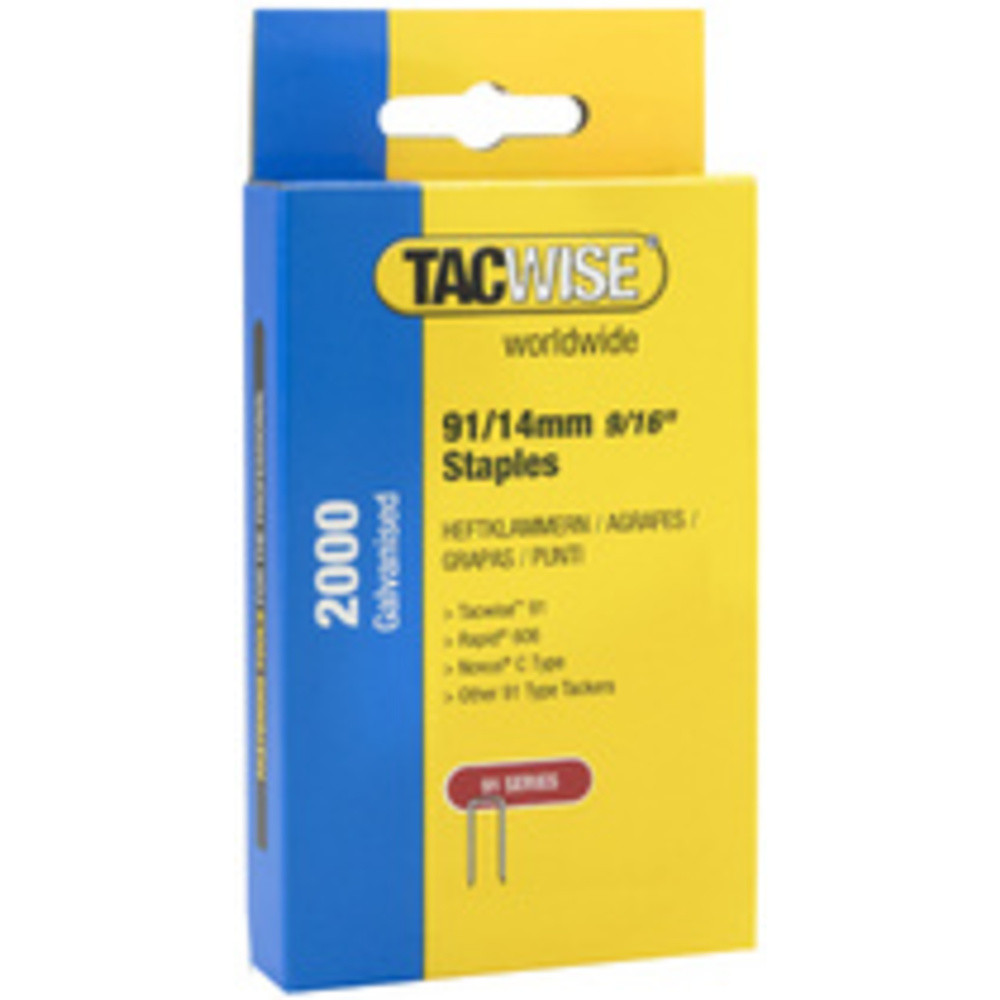 TACWISE Agrafes troites 91/14 mm galvanises, 2.000 pices