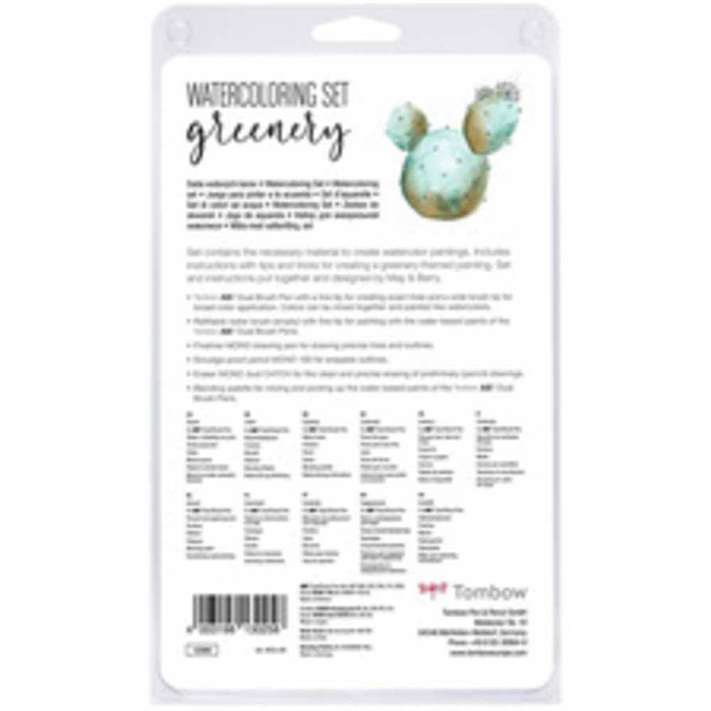 Kit pour aquarelle 'Greenery' 11 pièces