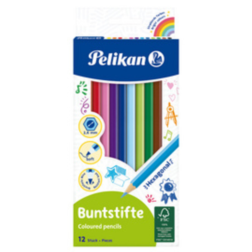 Pelikan Crayons hexagonaux 12x - vue 2