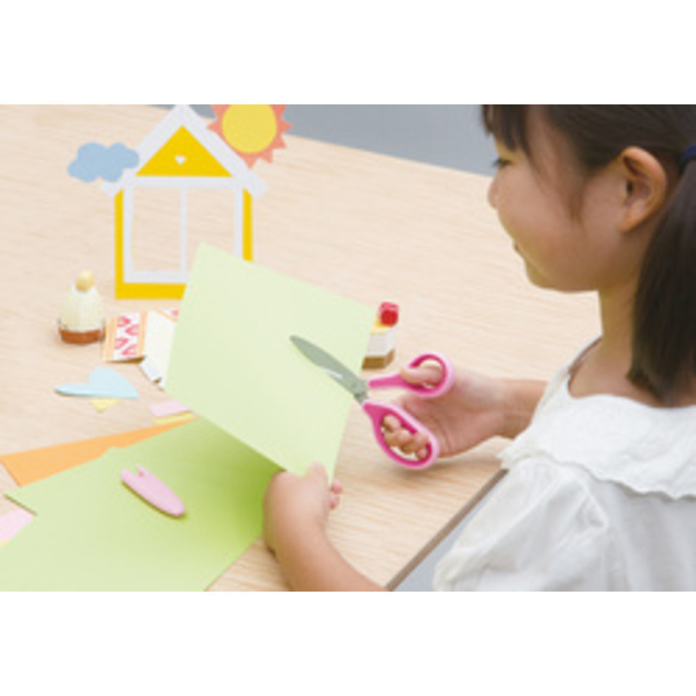Ciseaux pour enfants FITCUTCURVE KIDS, rond, rose