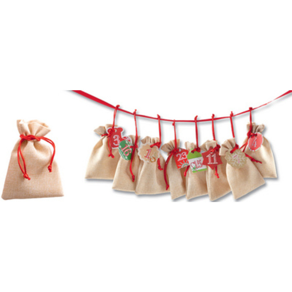 FOLIA Kit calendrier de l'Avent, sac de jute, naturel