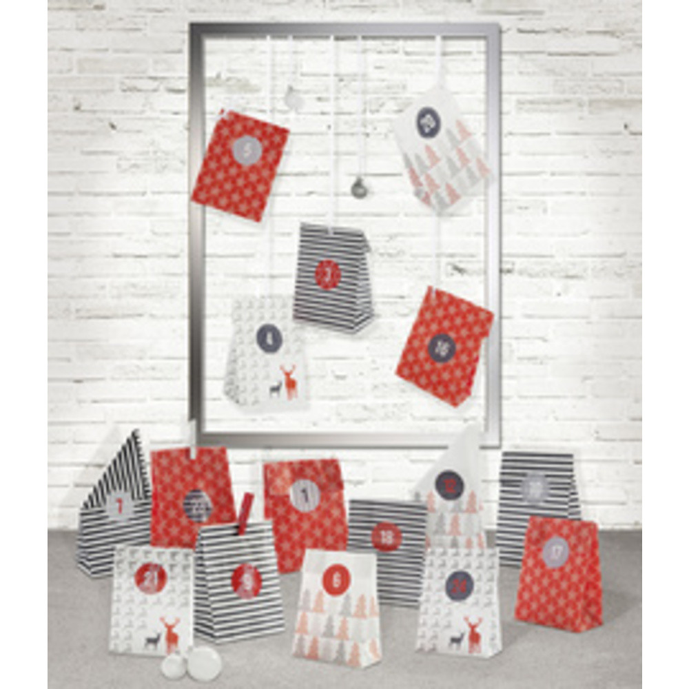 FOLIA Calendrier de l'Avent 'STYLE', 24 sachets en papier