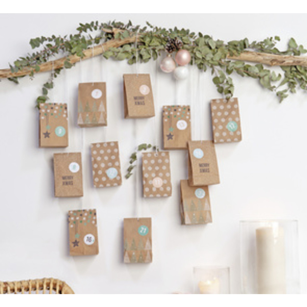 FOLIA Calendrier de l'Avent 'NATURE', 24 sachets en papier