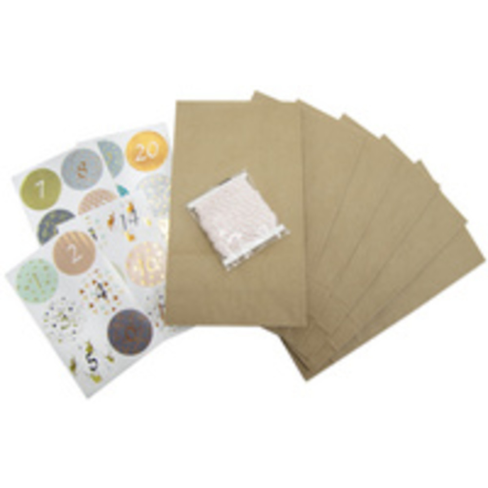 FOLIA Calendrier de l'Avent 'sachets en papier naturel'