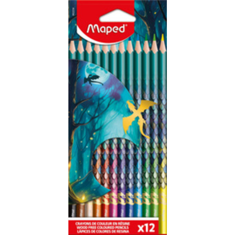 Crayon de couleur triangulaire DRAGON étui de 12