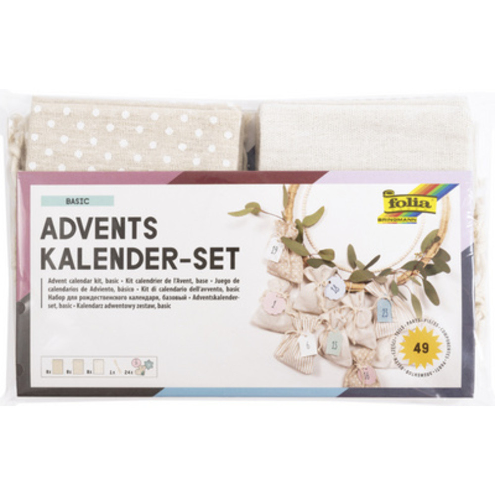 FOLIA Set pour calendrier de l'avent BASIC, sachet en tissu