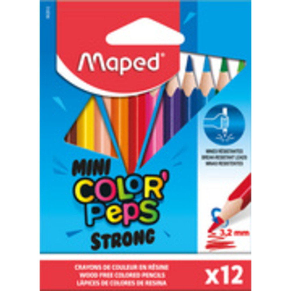 Maped Crayons de Couleur STRONG Color'Peps 18 Crayons de Coloriage Ultra résistants et Ergonomique Pochette carton de 18 Crayons - vue 4