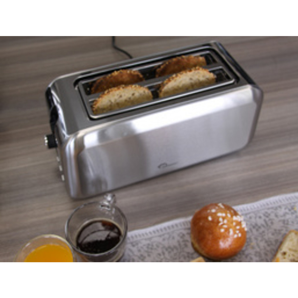 Grille-pain 4 tranches Dual Inox