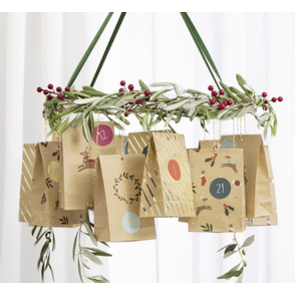 Calendrier de l'Avent 24 sachet de l'Avent OH DEER
