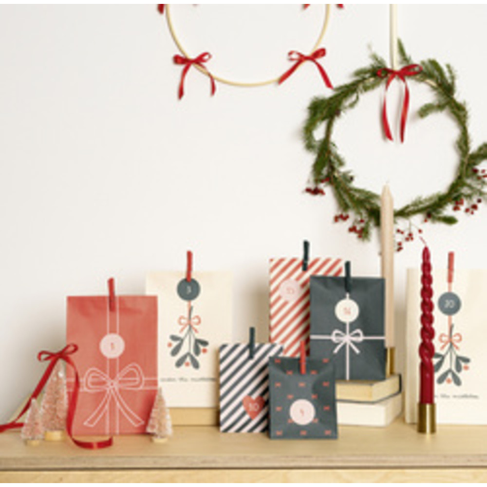 FOLIA Calendrier de l'Avent BOWTIFUL CHRISTMAS, 72 pices