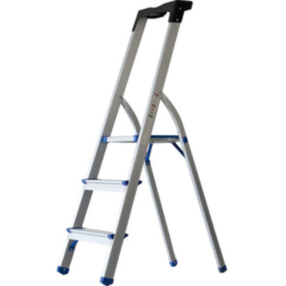 PAVO Echelle repliable, 3 niveaux, argent/bleu