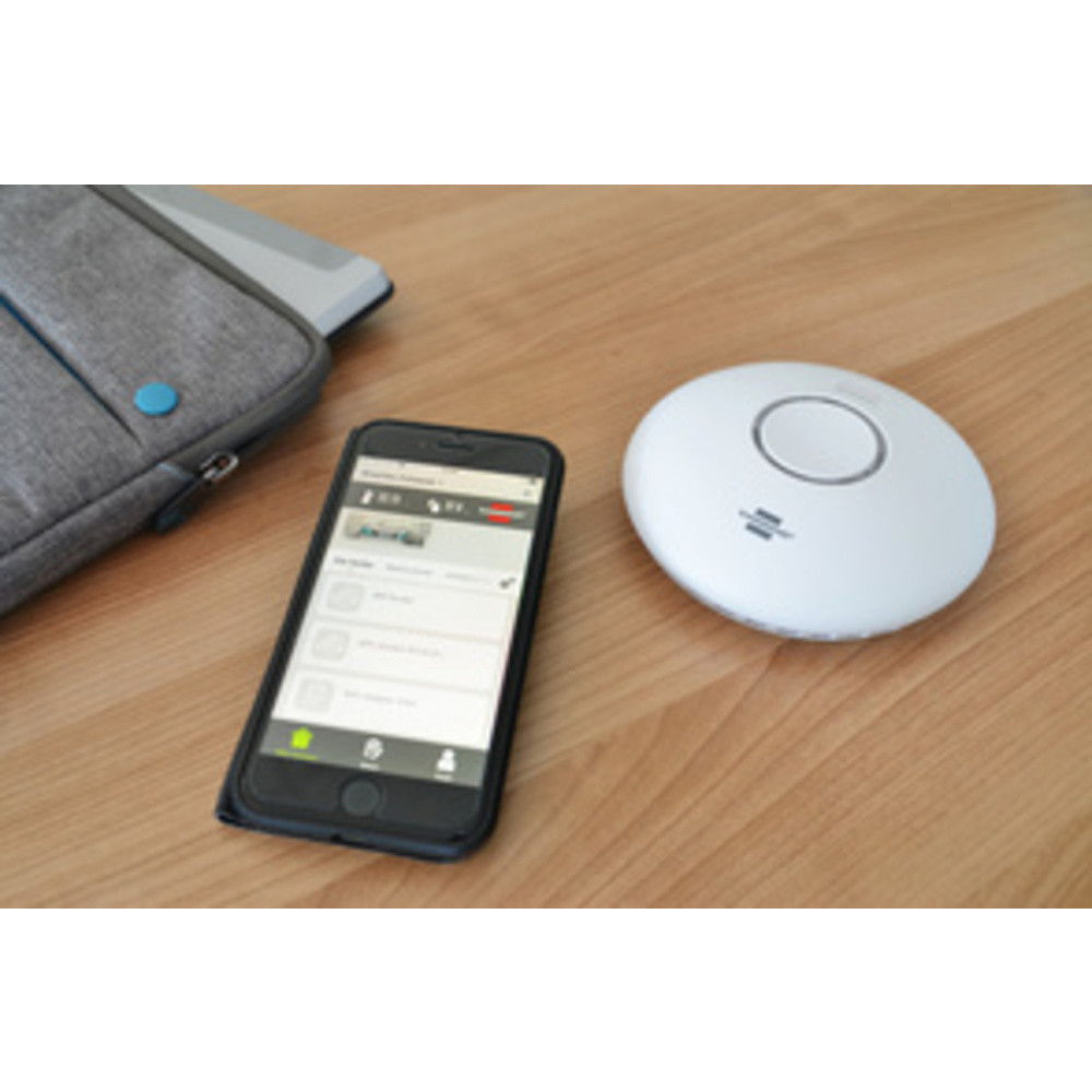 BRENNENSTUHL Dtecteur de fume connect Wifi WRHM01, blanc