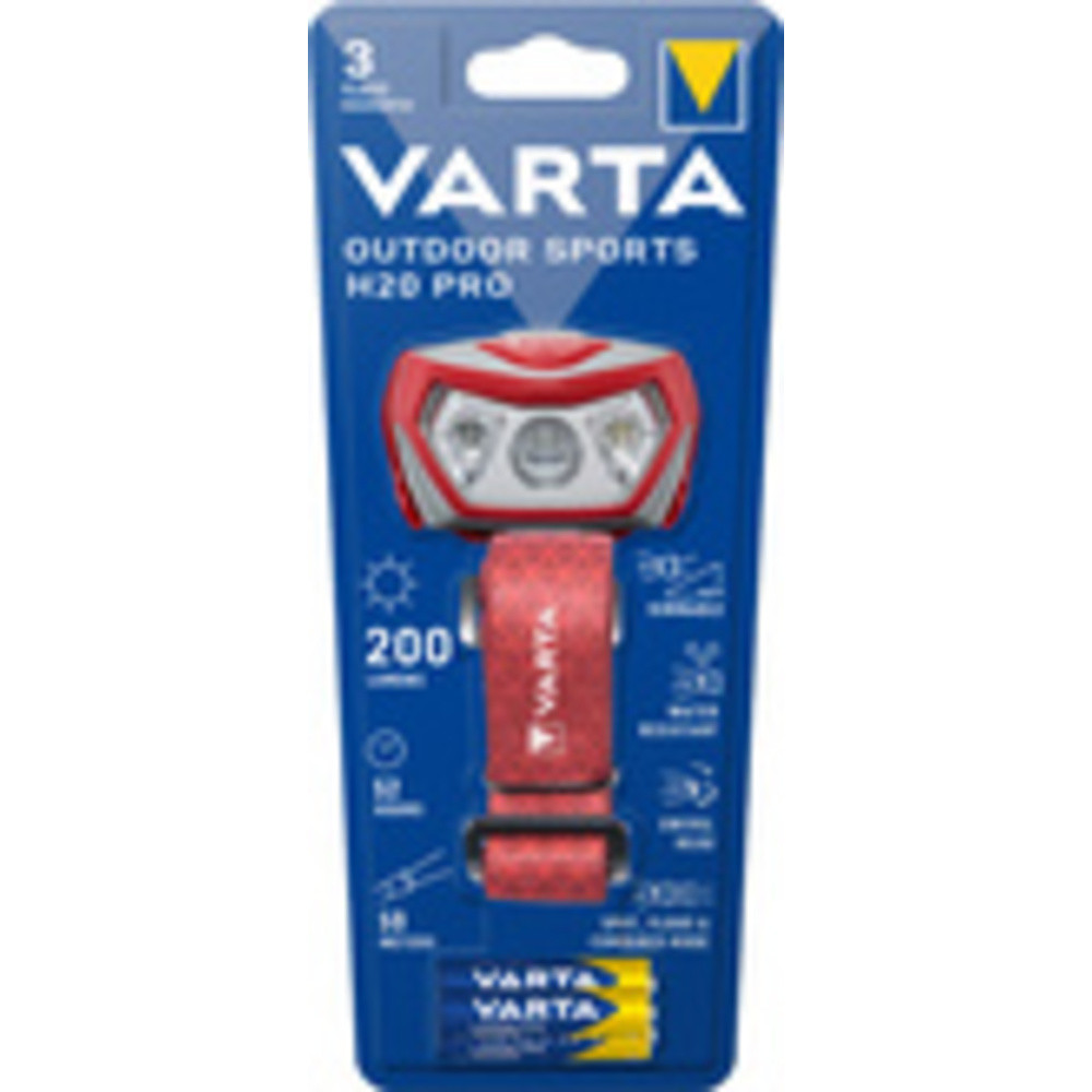 VARTA Lampe frontale LED 'Outdoor Sports H20 Pro',rouge/gris