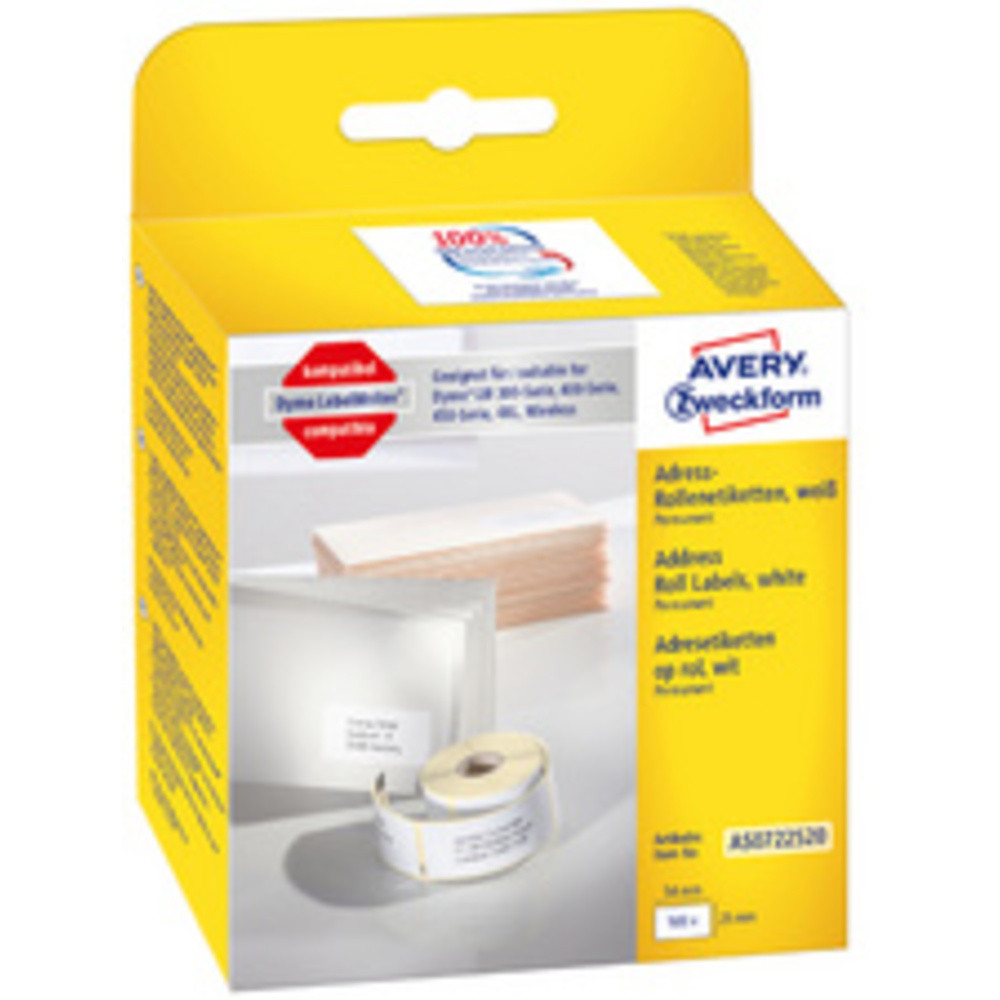 Etiquettes en rouleau, 54 x 25 mm, blanc