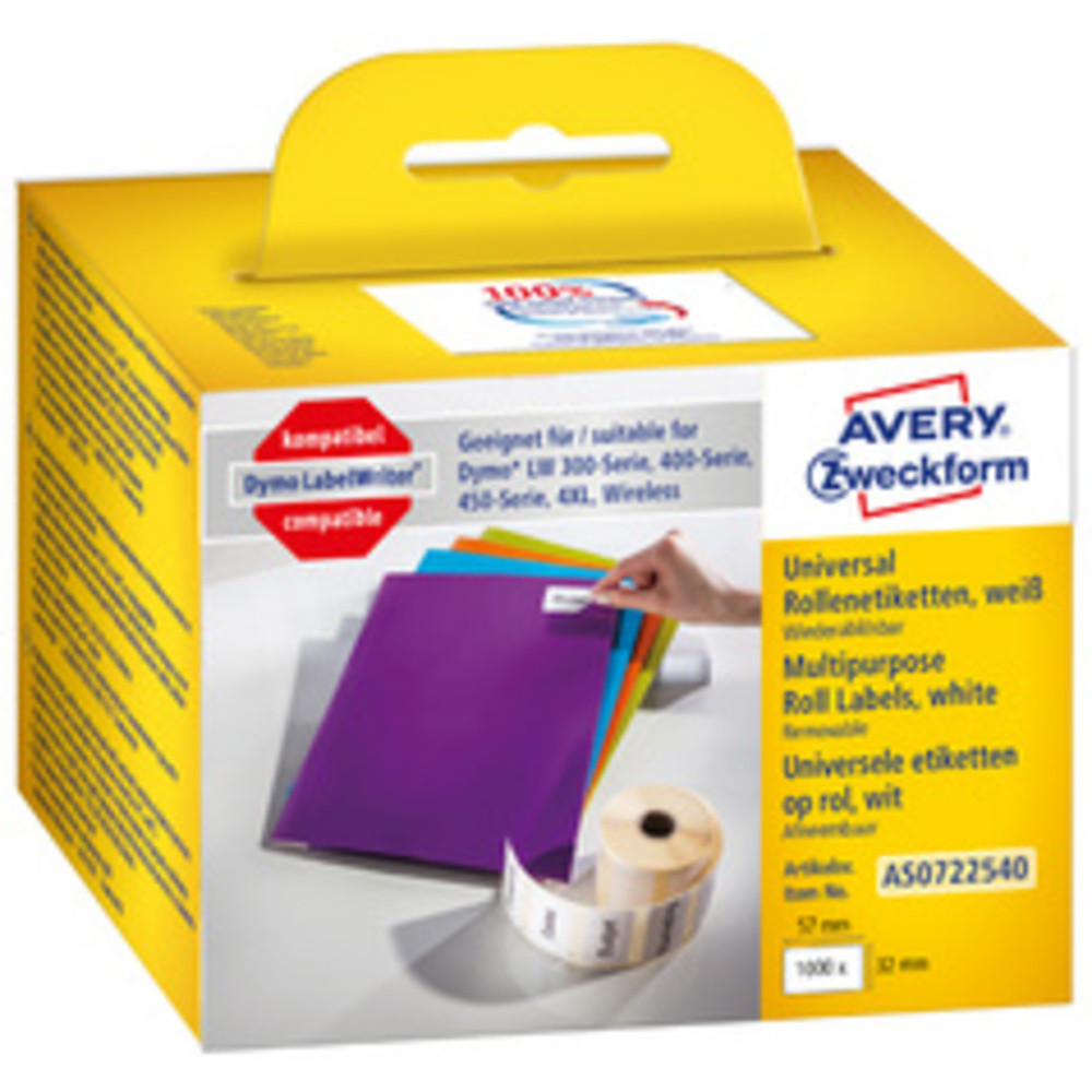 Etiquettes en rouleau, 57 x 32 mm, blanc