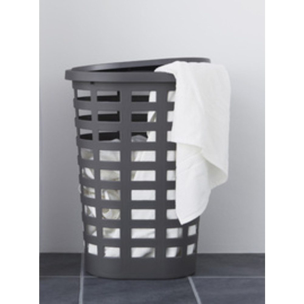 PLAST TEAM Panier à linge BOSTON, 54 litres, ovale, noir