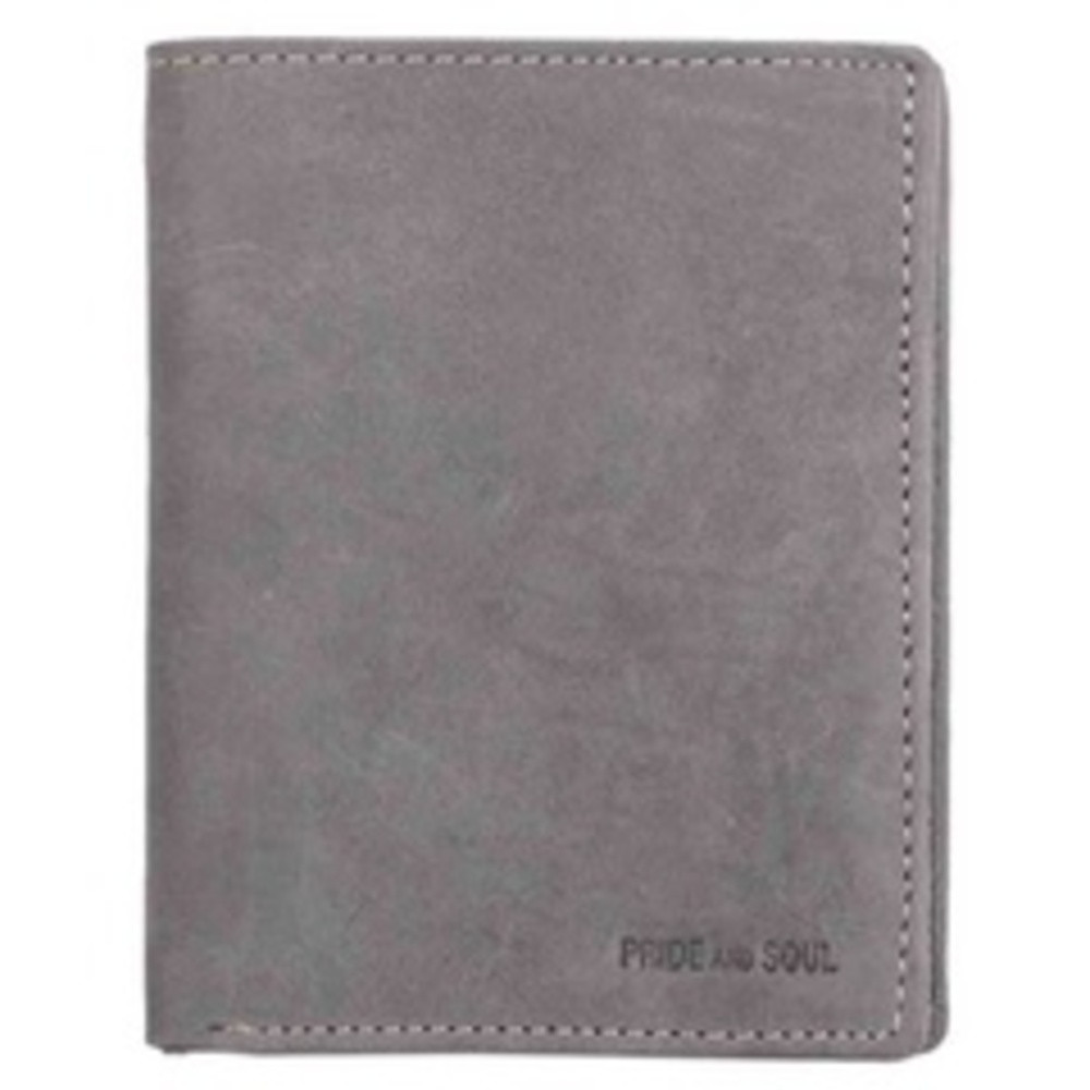 PRIDE&SOUL Portefeuille RFID, format paysage, cuir, gris