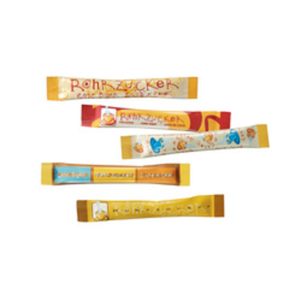 HELLMA Sticks de sucre roux, dans un prsentoir en carton