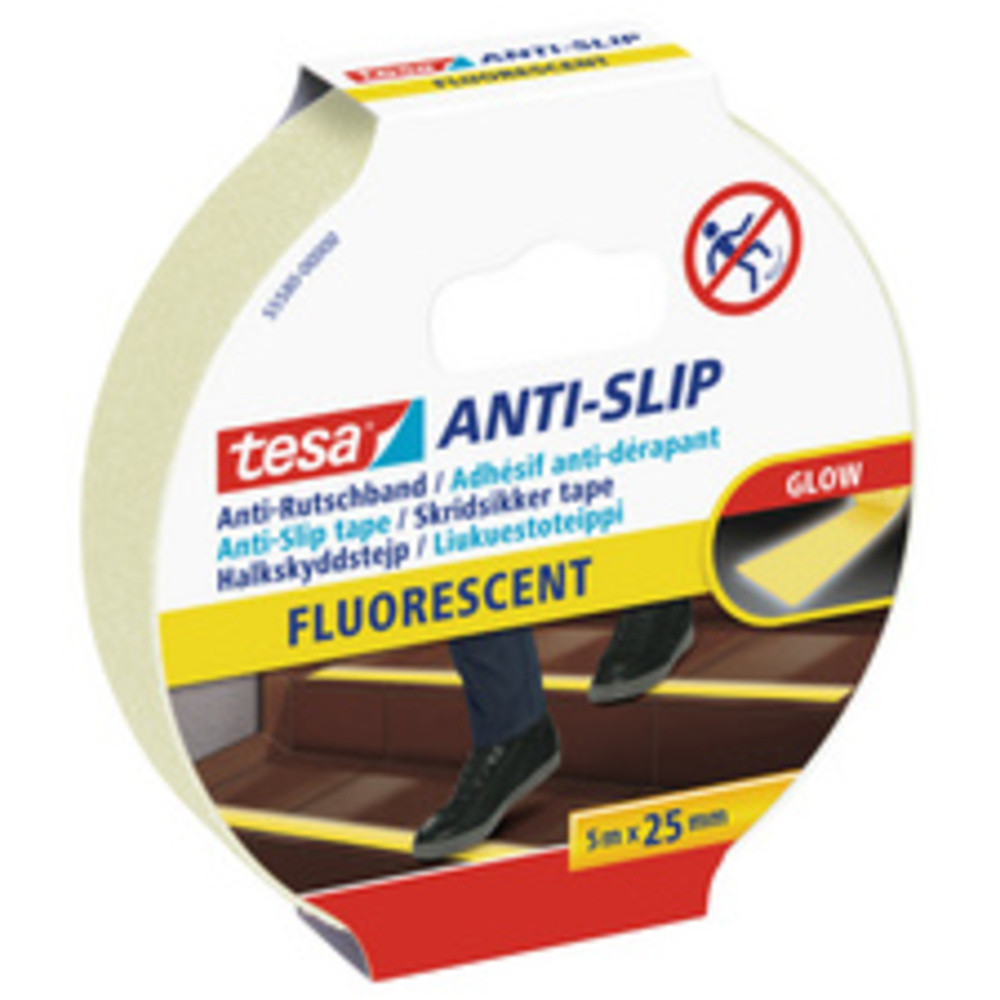 TESA Ruban adhsif anti-drapant, 25 x 5,0 m, fluorescent