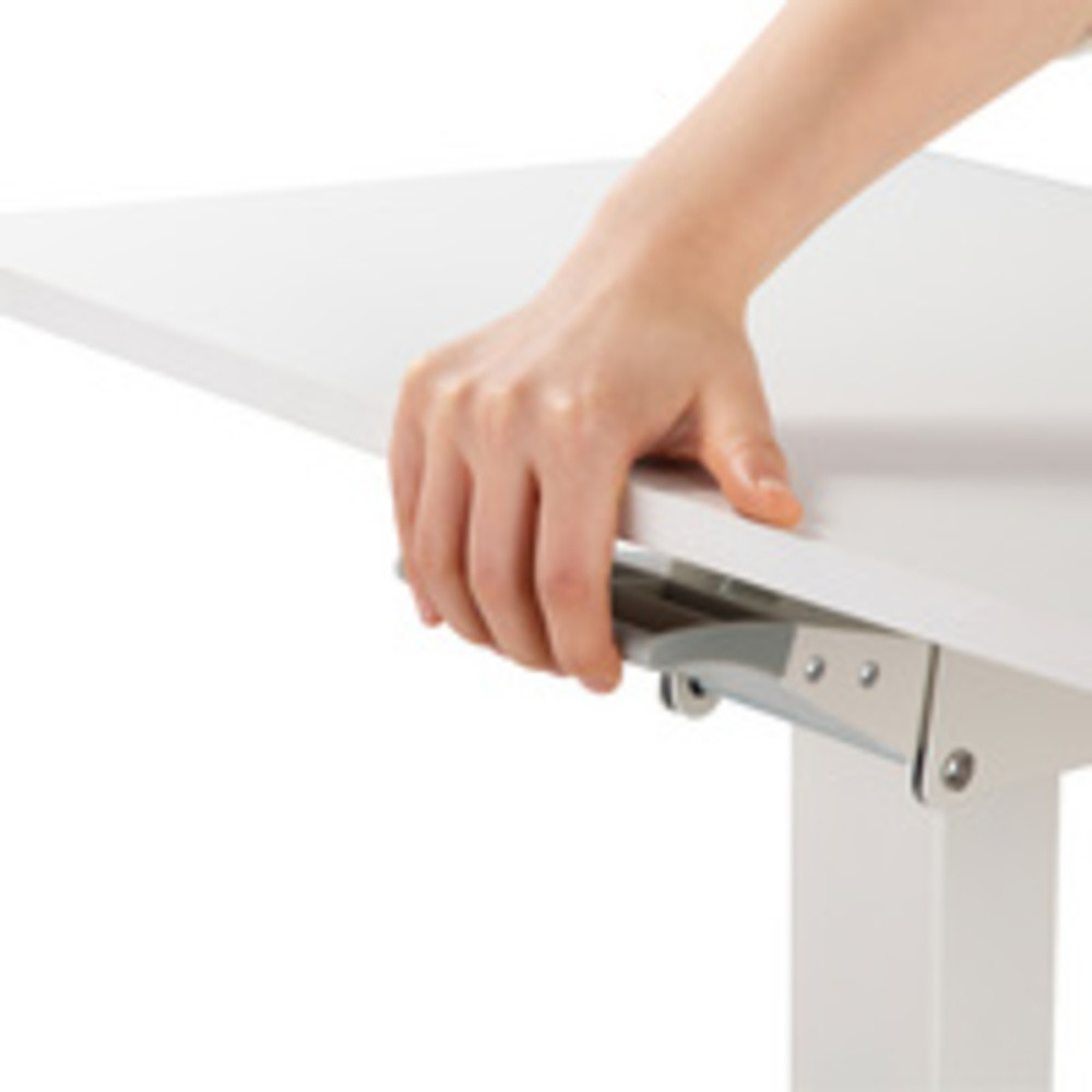 Poste de travail assis/debout, sur roulettes, blanc