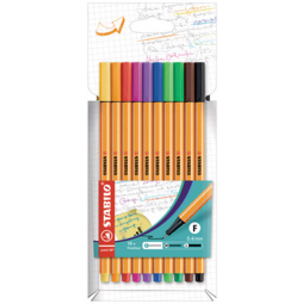 STABILO Stylo feutre pointe fine Etui carton x 10 point 88 coloris standard - vue 9