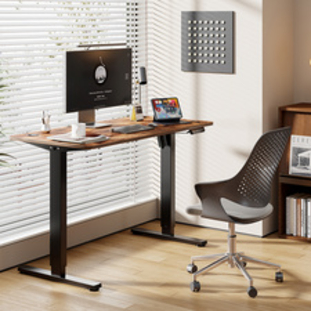 Bureau assis-debout, (L)1.200 mm, noir/marron