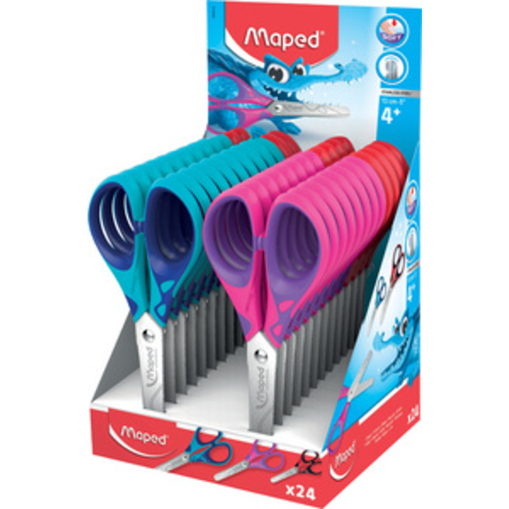 MAPED Ciseaux Pulse Soft, longueur: 130 mm, prsentoir de 24