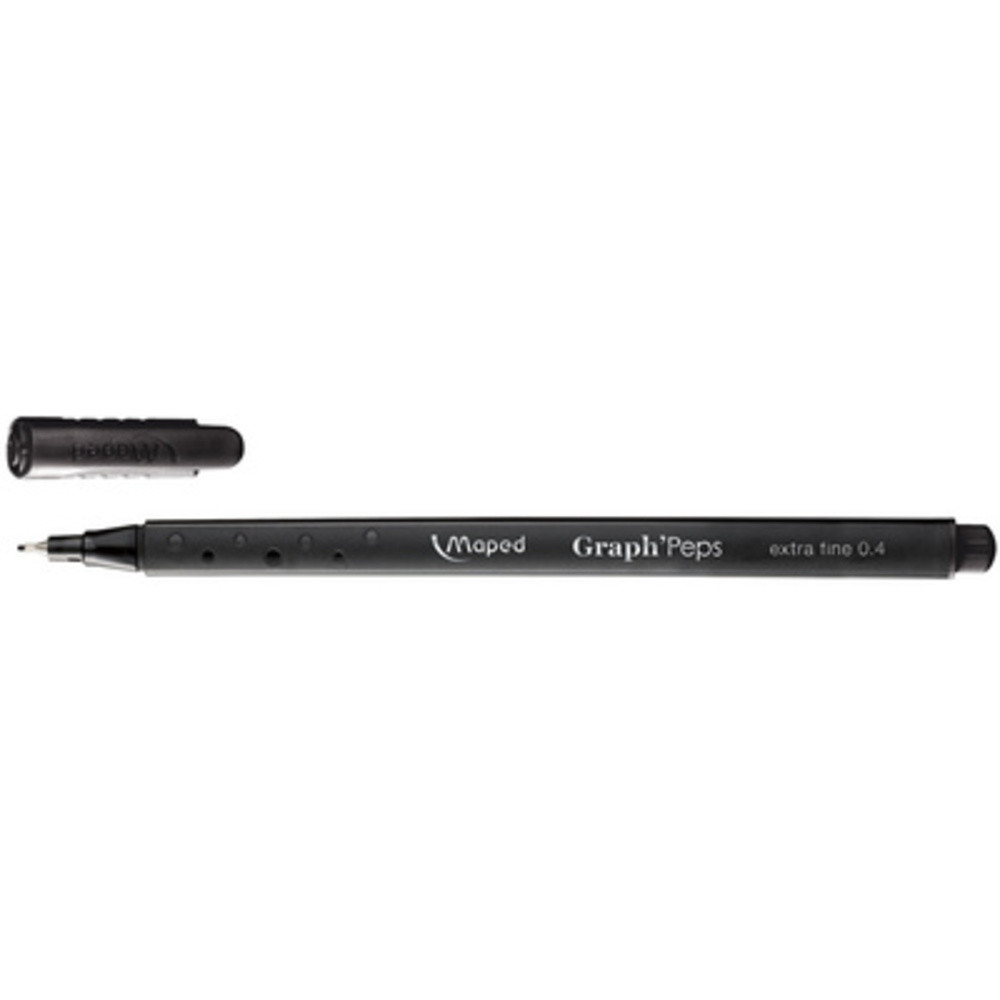 Maped Feutres Graph'Peps Stylos Feutres Pointe Fine 0 4 mm Pointe Douce et Résistante Confort d'Écriture et Dessin Boîte de 12 - vue 2