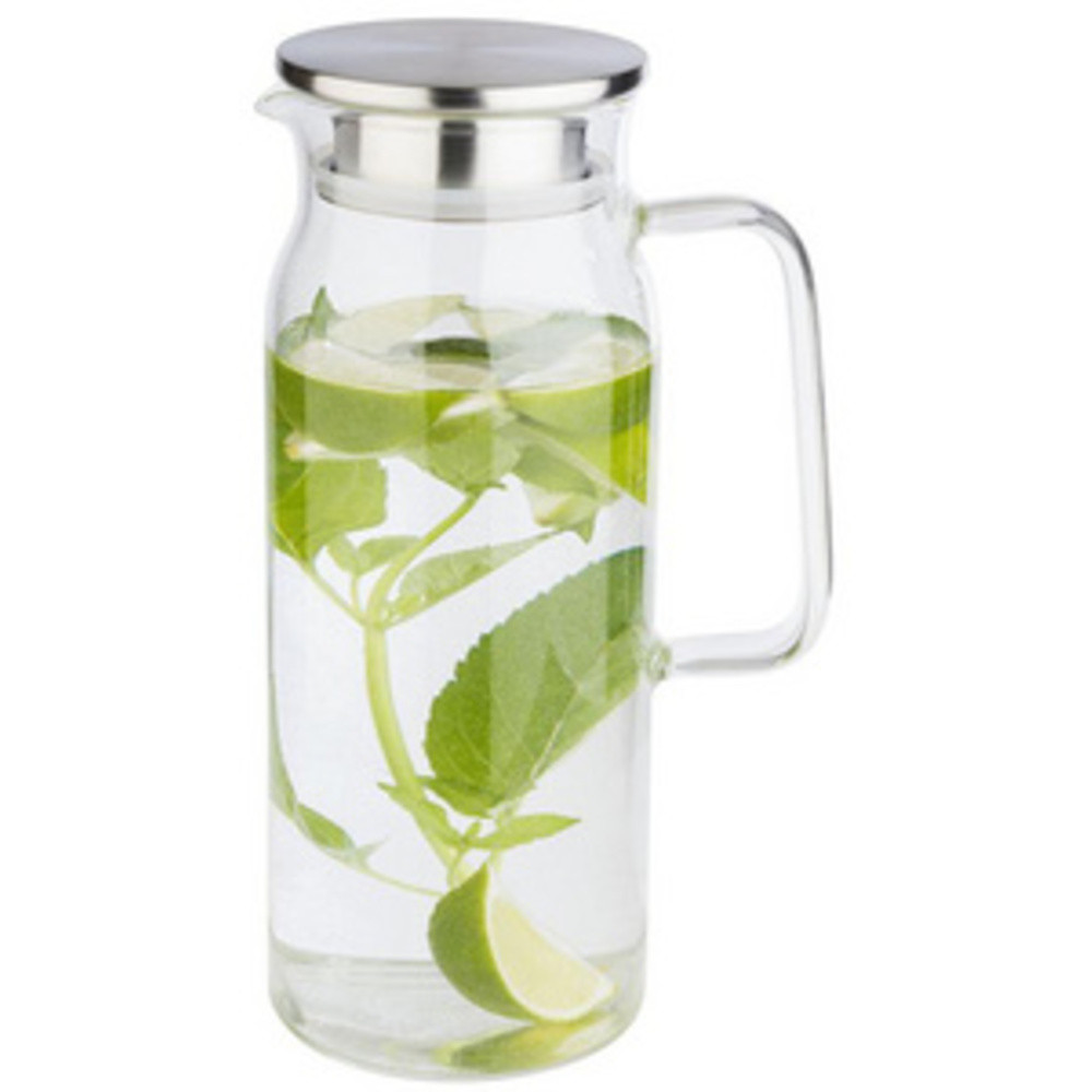 Carafe en verre avec couvercle, 1,5 litres, verre/inox
