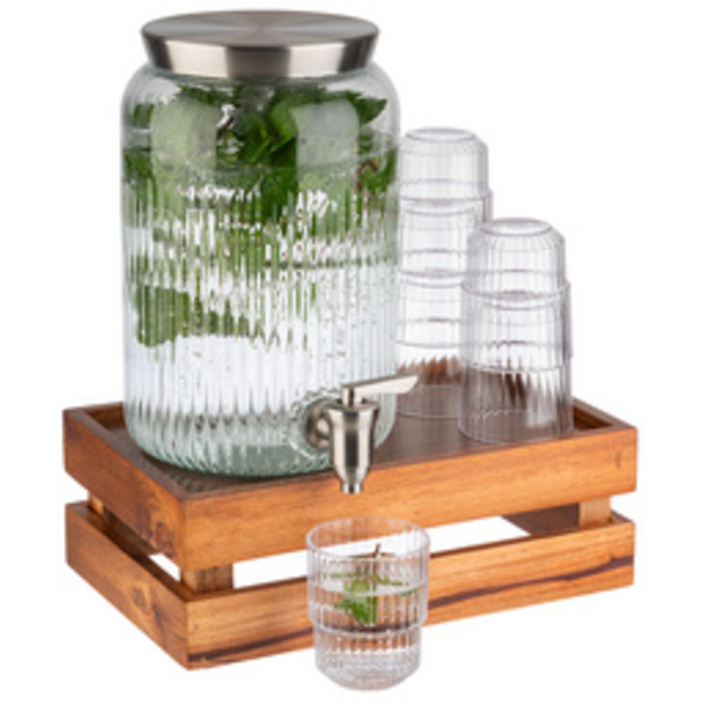 Distributeur à boisson, 7 litres, verre/inox
