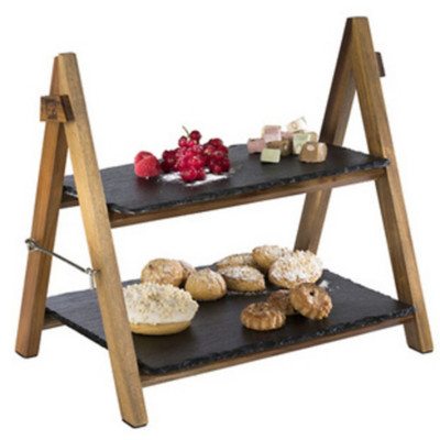 Présentoir de buffet, 2 étages, pliable