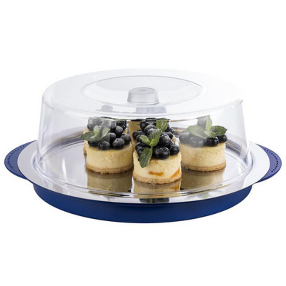 APS Set de plateau rfrigrant, rond, noir/transparent