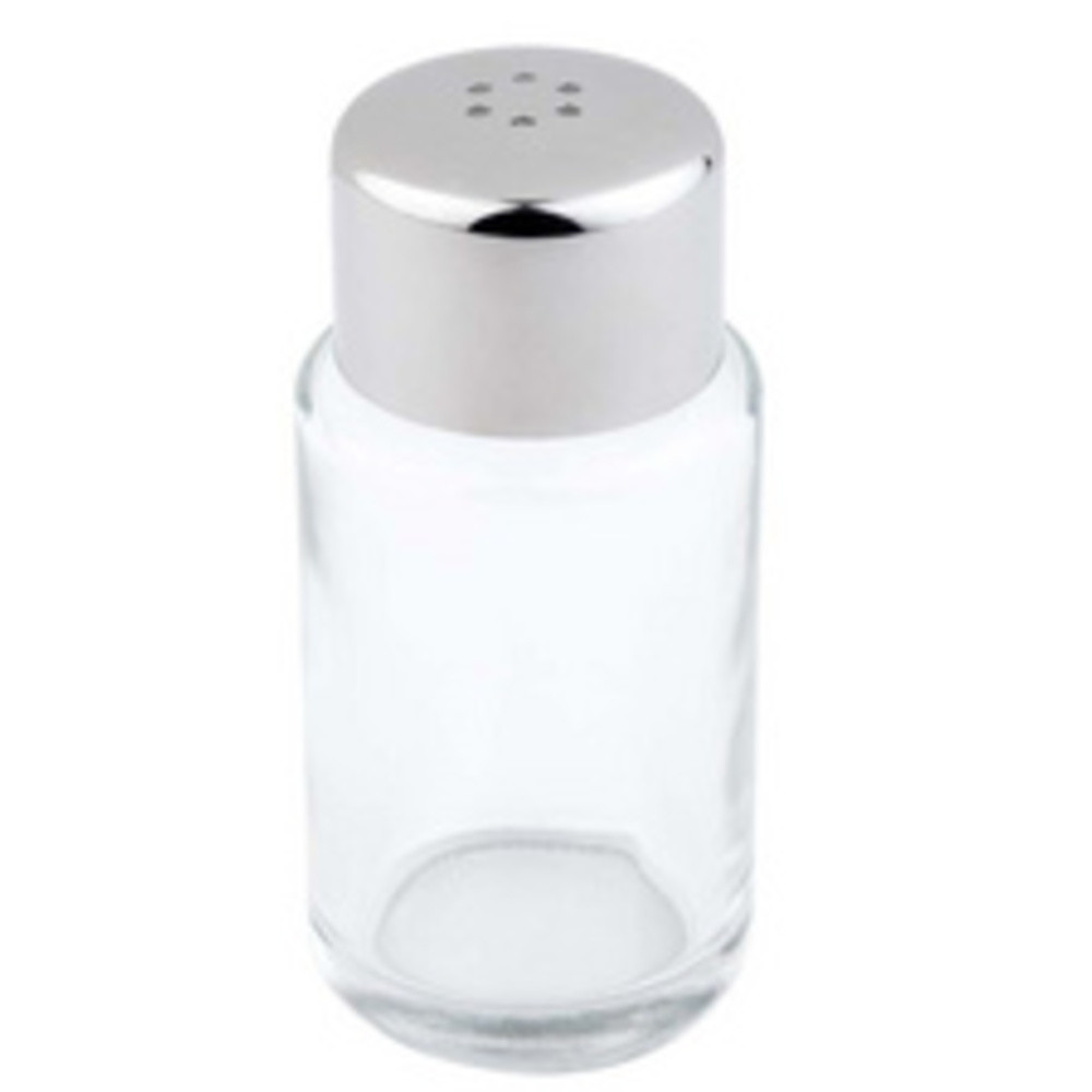 Salière/poivrière, verre/acier inoxydable, 18 trous