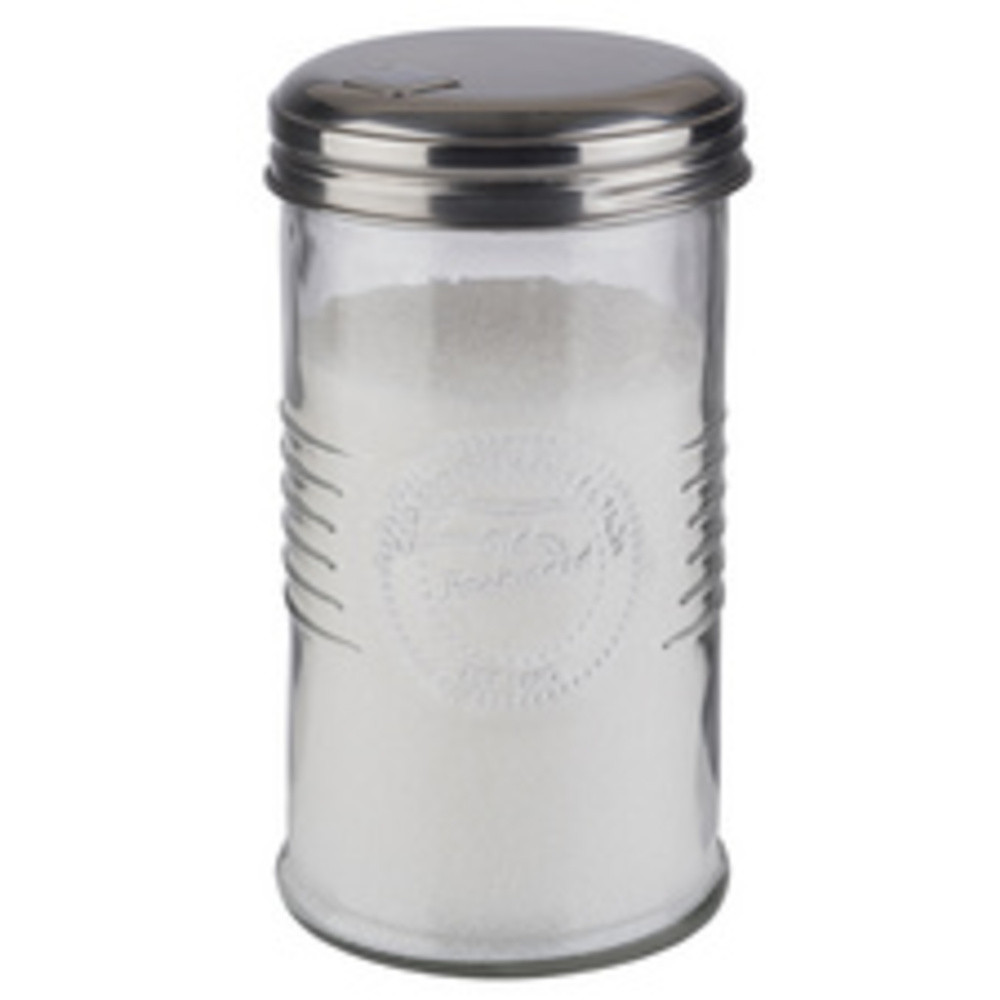 Sucrier doseur OLD FASHIONED, acier inoxydable/verre