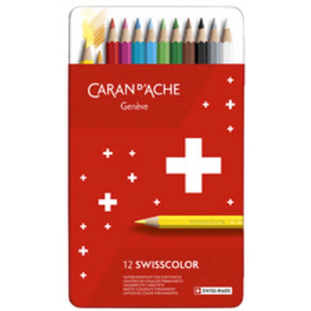 Crayons de couleur SWISSCOLOR étui métal de
