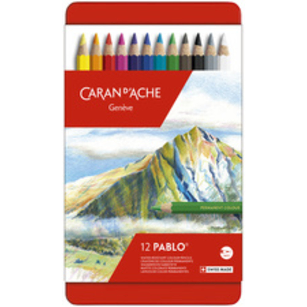 CARAN D'ACHE Crayons de couleur PABLO, tui mtal de 80
