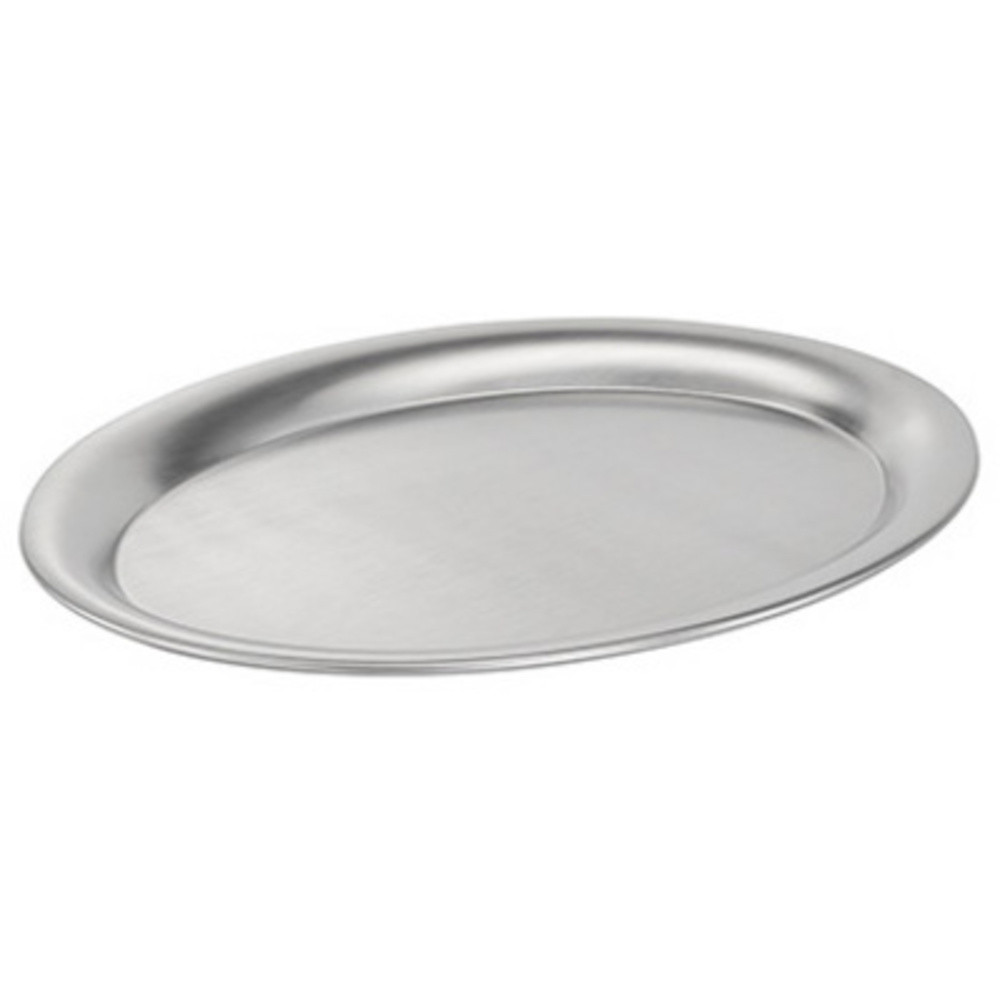 Plateau de service CAFE, ovale, acier inoxydable mat
