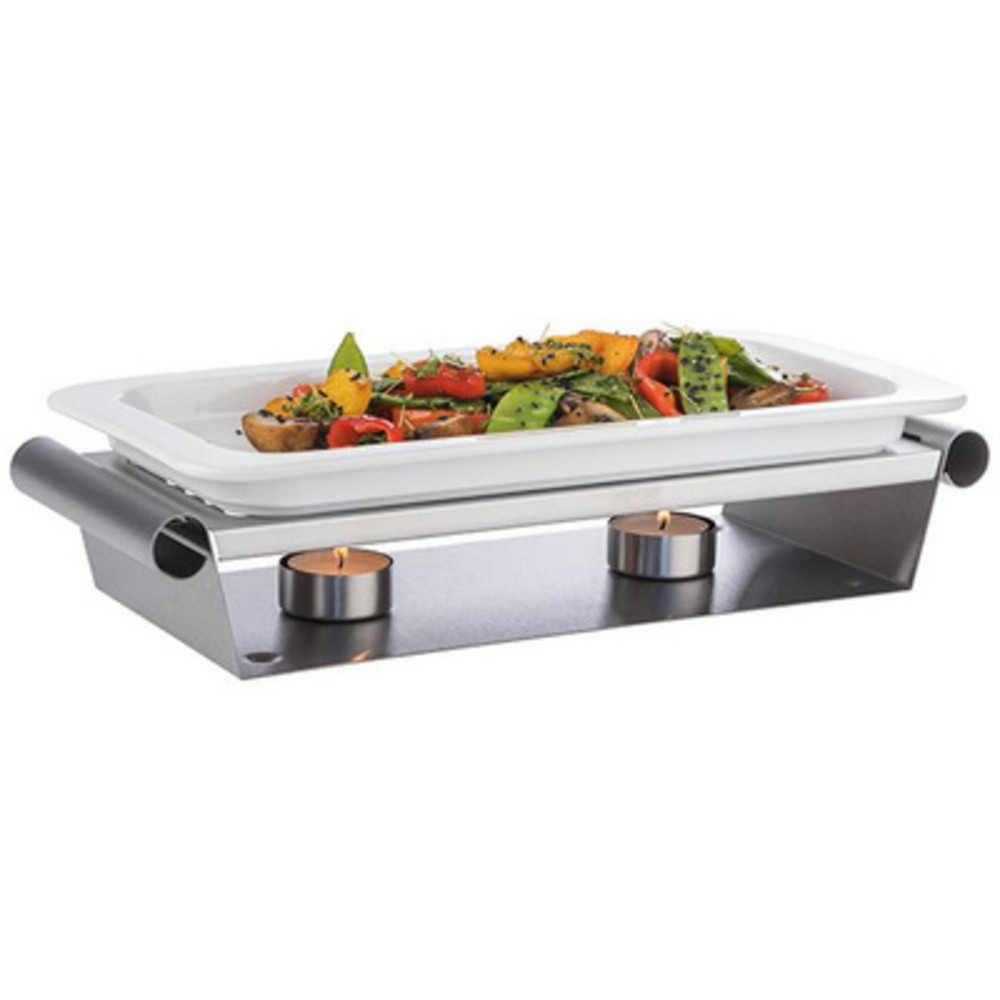 Chauffe-plat, 2 bougies, (L)340 x (P)130 x (H)60 mm