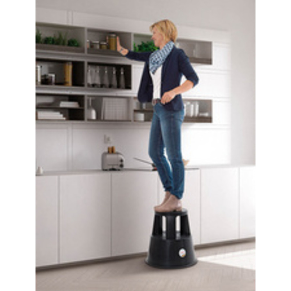 Tabouret marchepied SuperStep, en plastique, gris