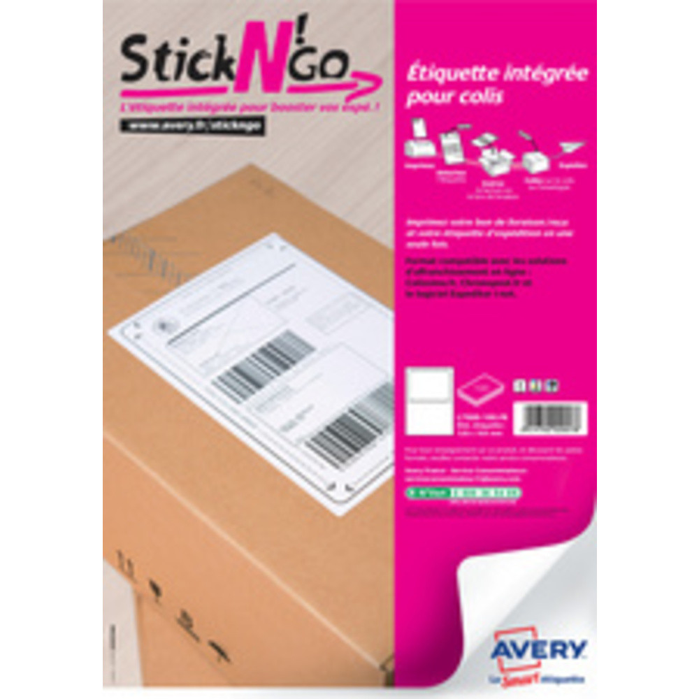 Etiquette intégrée Stick'NGo, 120 x 164 mm, blanc